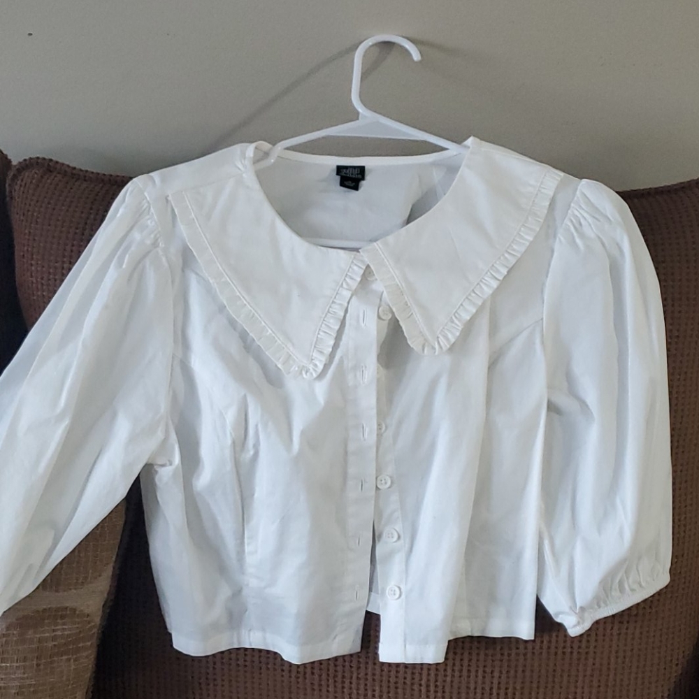 Wild Fable white blouse Peter pan collar